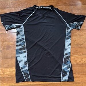 Adidas Men's Black and Gray Swim Shirt